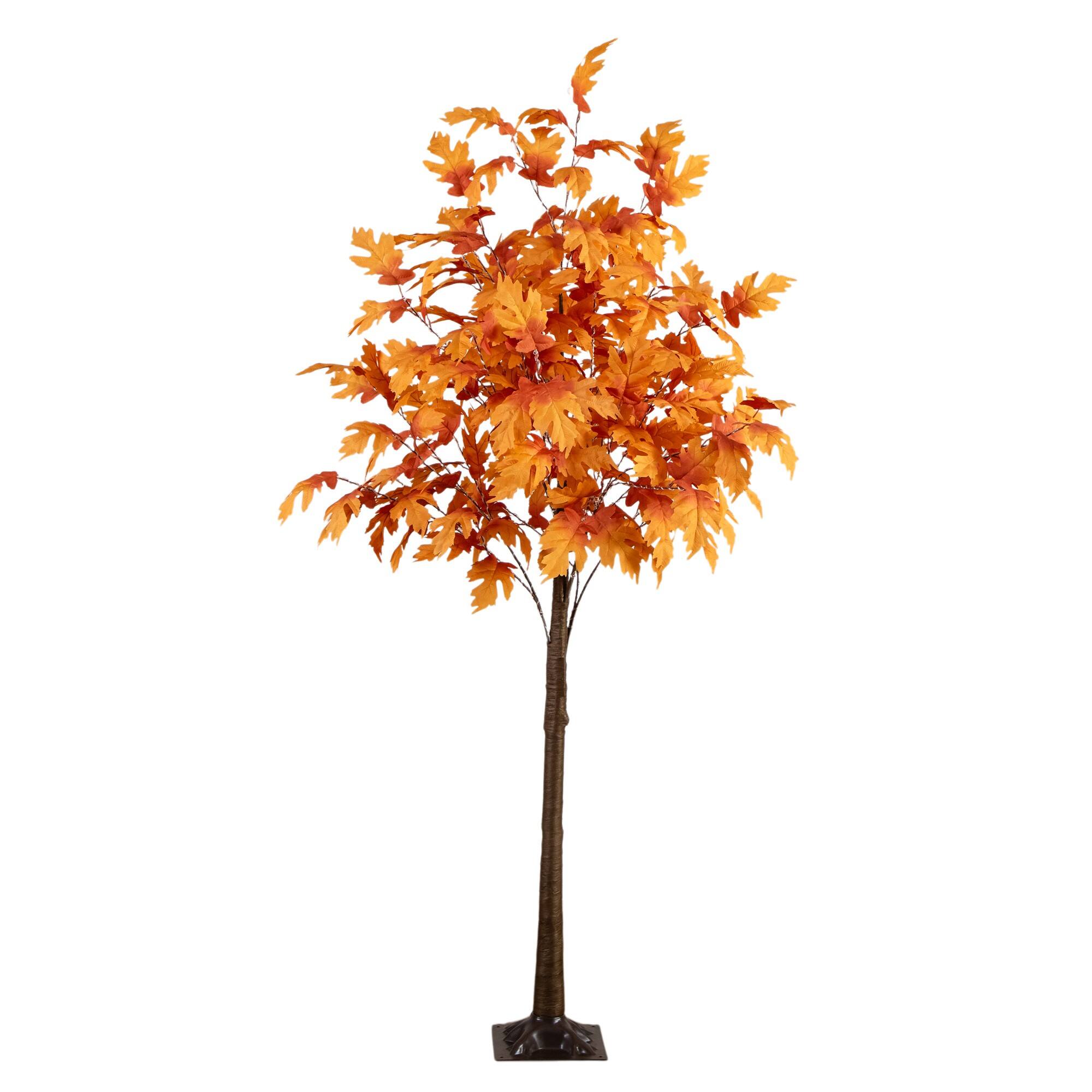 7ft. Pre-Lit Autumn Maple Artificial Fall Tree with 450 Warm White LED Lights